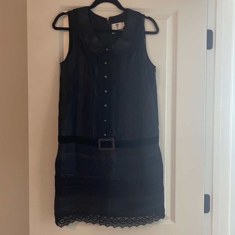 NWT Black sleeveless collared dress